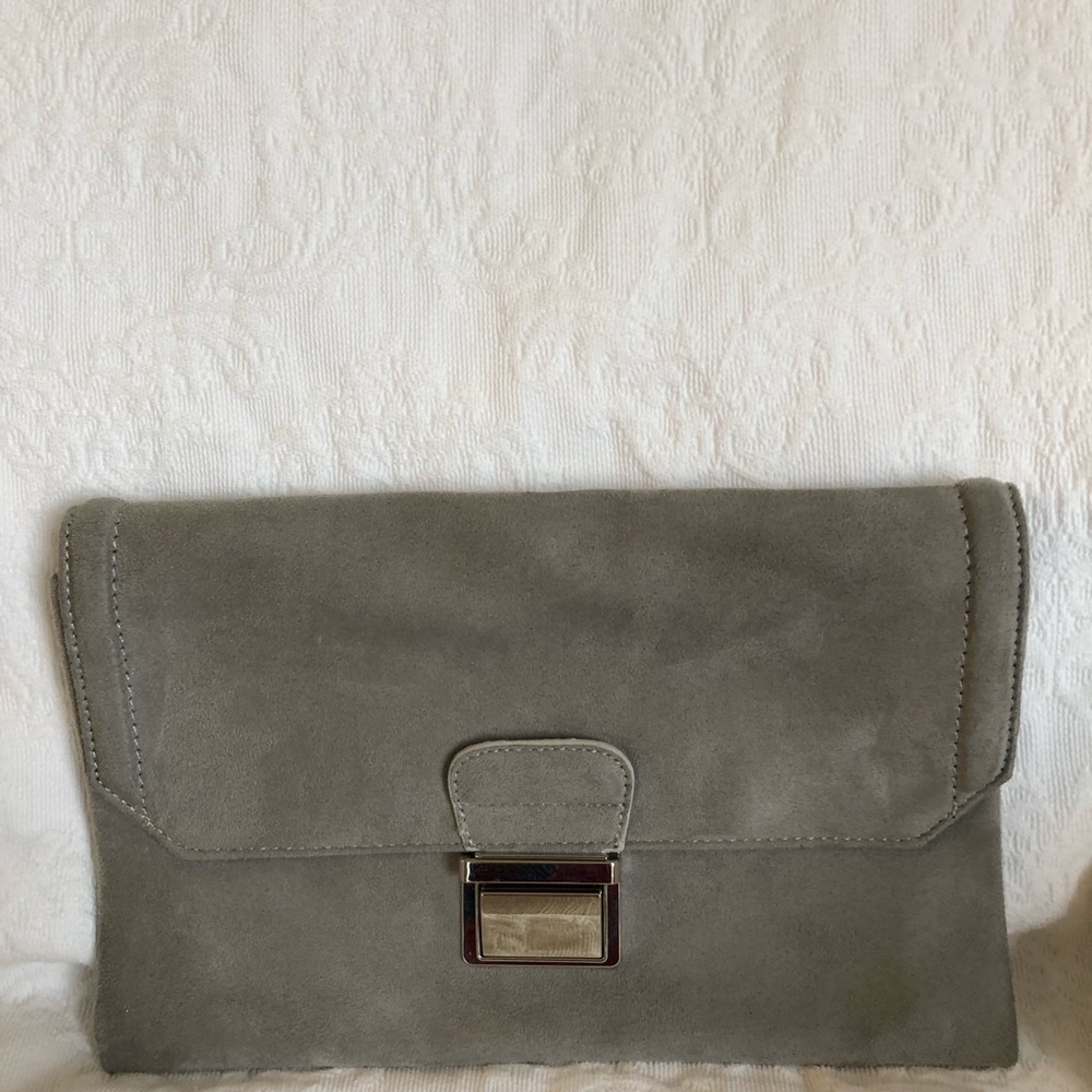 Suede clutch envelope purse.